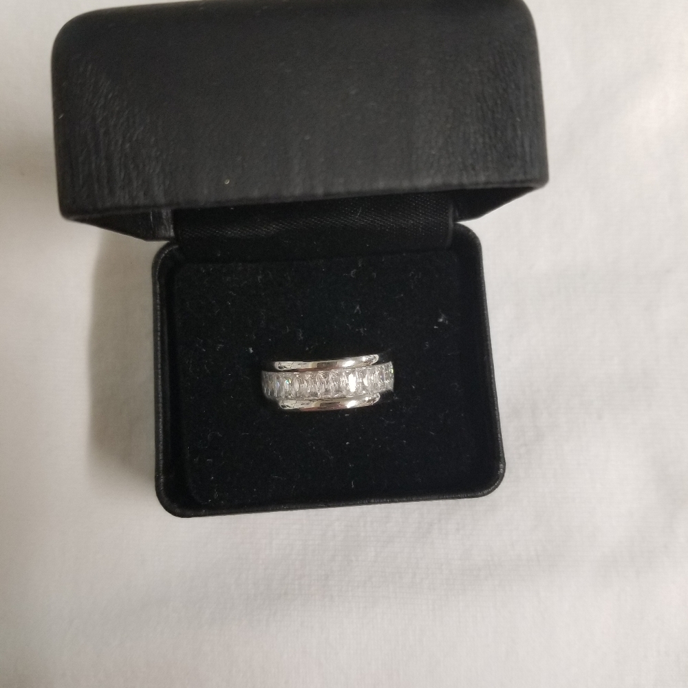 Silver ring with stones